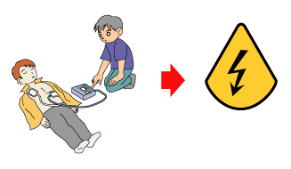 AEDの使い方 その３「音声ガイダンスに従いショックボタンを押す」